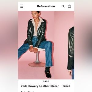 Reformation Leather Blazer